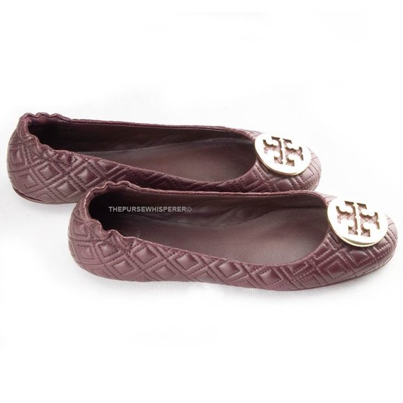 NEW! TORY BURCH QUILTED MINNIE FLATS IN MARABEC - Picture 7 of 8